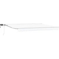 vidaXL Handbediende luifel met LED's Wit 4 × 3 m