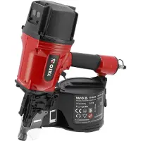 YATO Professionele Pneumatische Rolspijkertakker – Trommeltakker voor Spijkers 65-100 mm – Heavy Duty Drum Nailer met 15° Schiethoek – Inclusief Veiligheidsbeveiliging en Aluminium Behuizing