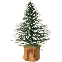 Viana Mini dennenboompjes besneeuwd winterbos Ø5cm H8cm 12 stuks
