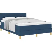 vidaXL Boxspring bed met kussen met hoofdeinde Blauw 160 x 200 cm Stof