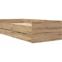 vidaXL Bedframe met lade Artisan Eiken 100 x 200 cm Massief grenenhout