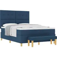 vidaXL Boxspring bed met hoofdeinde Blauw 200 x 160 cm Stof