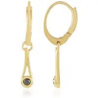 Cavill - Zilveren Oorbellen - 925 Sterling Zilver Verguld - Zwarte Diamanten 0 121 ct - Ronde Briljant 2 5 mm - oorringen Elegant Afrikaans Design