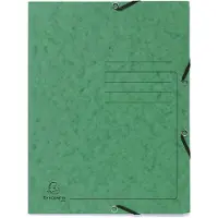 Exacompta Genuine Premium Pressboard 3-klepsmap A4 Groen Gewafeld karton 25 Stuks
