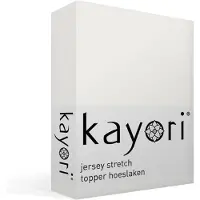 Kayori Topper Hoeslaken Shizu Offwhite (Jersey)-1-persoons (90/100 x 200/210/220 cm)