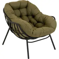 Lesli Living - Relaxstoel - Schommelstoel - Olijf groen
