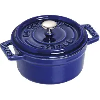 Staub Cocotte en fonte émaillée ronde bleu intense - 1101091 - Fonte - Ronde - 10 cm - Bleu intense