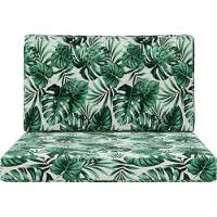 vidaXL Buitenbankkussen Polyester Bladpatroon 80 x 80 x 8 cm