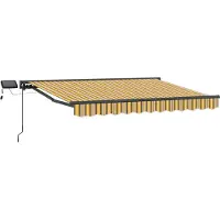 vidaXL Handbediende luifel met LED's 3,5 x 2,5 m