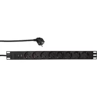 Logilink PDU8C02 Overspanningsbeveiliging 8 AC-uitgang(en) 230 V +2x USB 2 m Zwart