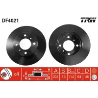 TRW Remschijf DF4021