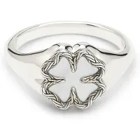 Buddha to buddha signet ring katja clover mother of pearl silver 178-17.5