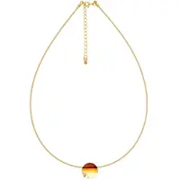 Cavill - Zilveren Halsketting 925 Sterling Zilver Verguld - Zonsopgang Baltische Barnsteen 2,95 ct Rond - Verstelbaar Elegant Amber Sieraad
