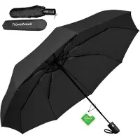 Travelhawk Stormparaplu - Opvouwbaar - Automatisch openen tot 108 km/h - Zwart