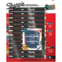 Sharpie Creative Marker acrylverf pennen | Waterbasis verfmarkers | Niet-doorlopende inkt schrijft op de meeste oppervlakken | Kogelpunt | Knutsel- en kunstbenodigdheden | Warme tinten | 12 stuks