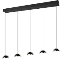 Reality 5-lichts hanglamp Senta chroom
