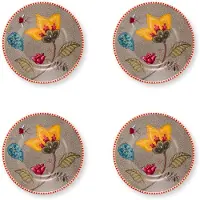 Pip studio servies - Blooming Tales Fantasy - Set van vier petit four bordjes - Porselein