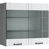 Vicco Fame-Line Glazen keukenkast – 80 cm Wit Landhuis
