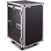Trojan Pro 16U Heavy-Duty Wheeled Mixer Rack Flight Case