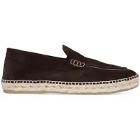 Manfield Donkerbruine suède espadrilles | Maat 46