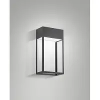 FABAS LUCE LED-wandlamp buiten Edo, zwart, Aluminium, Modern, LED wandlamp buiten