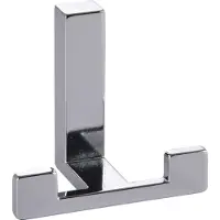 Siro kapstokhaak - Dubbel - 70 x 40 mm - Blinde montage - Polished chrome