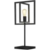 Searchlight Tafellamp Squares, zwart, Woon-/ Eetkamer, metaal, Modern, Tafellamp