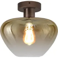Masterlight Plafondlamp Genua Bruin Met Goud Glas Ø 29cm