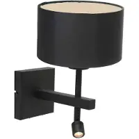 Steinhauer Wandlamp stang met LED spot en zwarte kap