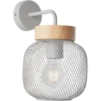 Brilliant Wandlamp Giada grijs met hout