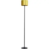 Masterlight Zwarte vloerlamp Venus 150cm met okergele lampenkap