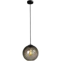 Masterlight Zwarte glazen hanglamp Baloton Ø 30cm