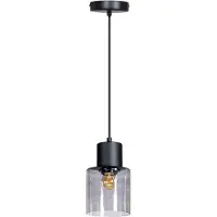 Expo ETH Sledge Glass Hanglamp E27 Smoke Glas Zwart
