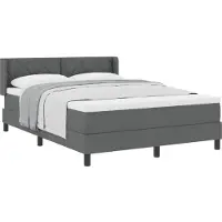 vidaXL Boxspring bed met hoofdeinde Donkergrijs 190 x 140 cm Stof