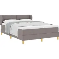 vidaXL Boxspring bed met hoofdeinde Taupe 160 x 200 cm Stof