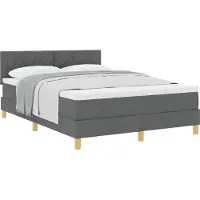 vidaXL Boxspring bed met kussen Donkergrijs 140 x 200 cm Stof