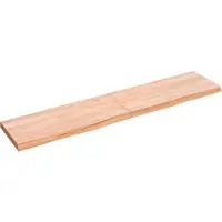 vidaXL Wastafelblad 140x30x(2-4) cm behandeld massief hout lichtbruin