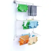 Foxydry Tower 108 cm white - 3 droogrekken boven elkaar, inklapbaar en hoogte verstelbaar -bediening links- 108 x 52 x 137 cm