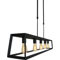 Mexlite Buckley LED Hanglamp | 5x E27 40W | Dimbaar | Zwart