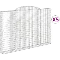 vidaXL Schanskorven 5 st gewelfd 300x30x200/220 cm ijzer