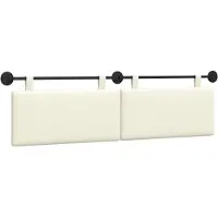 vidaXL Hangend hoofdbord Crème Corduroy stof