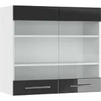 Vicco Fame-Line Glazen keukenkast – 80 cm Antraciet Hoogglans