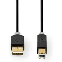 Nedis USB naar USB-B kabel - USB2.0 - tot 2A / zwart - 1 meter