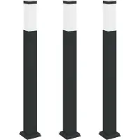 vidaXL Bolderverlichting 3 stuks 80 cm Zwart IP44