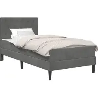 vidaXL Bedframe met matras Donkergrijs 90 x 200 cm Fluweel