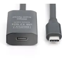 Digitus DA-73109 USB-C-kabel USB 3.2 Gen1, USB 3.2 Gen1, USB 3.0 USB-C, USB-C bus, USB-C stekker 10.00 m Zwart Actief m
