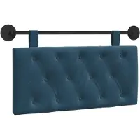vidaXL Hangend hoofdbord Met LED-verlichting Blauw Fluweel