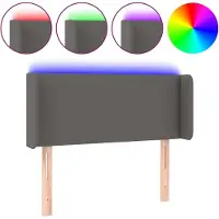 vidaXL Hoofdbord LED 103x16x78/88 cm kunstleer grijs