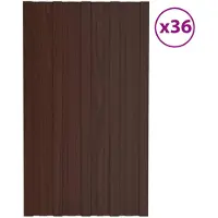 vidaXL Dakpaneel 36 st Bruin 80 x 45 cm Gegalvaniseerd staal