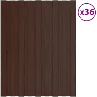 vidaXL Dakpaneel 36 st Bruin 60 x 45 cm Verzinkt staal